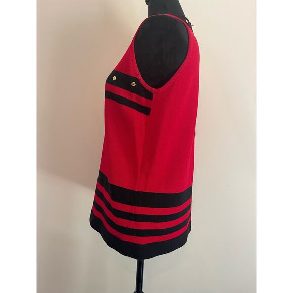 J.S.S knitwear womans jacket suit petite Sm red/black wool blend classic luxury - Picture 3 of 16